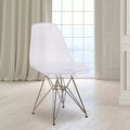 Okak Elegent Dining Chairs Set of 2, Kitchen Chairs with Golden Legs and Clear Seat, Modern Dining Chairs for Living Room, Dining Room, Gold+Clear
