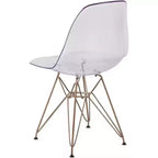 Okak Lot de 2 chaises de salle à manger élégantes, chaises de cuisine avec pieds dorés et assise transparente, chaises de salle à manger modernes pour salon, salle à manger, doré+transparent