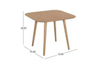 Table de cuisine en bois massif TUYOHW pour 2 à 4 personnes, table à manger carrée de 89 cm avec pieds évasés coniques, table minimaliste pour salon, appartement, petits espaces