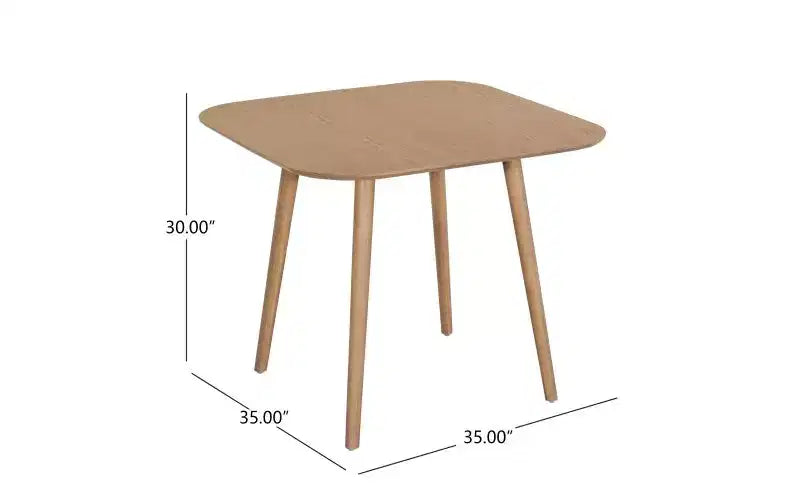 Table de cuisine en bois massif TUYOHW pour 2 à 4 personnes, table à manger carrée de 89 cm avec pieds évasés coniques, table minimaliste pour salon, appartement, petits espaces