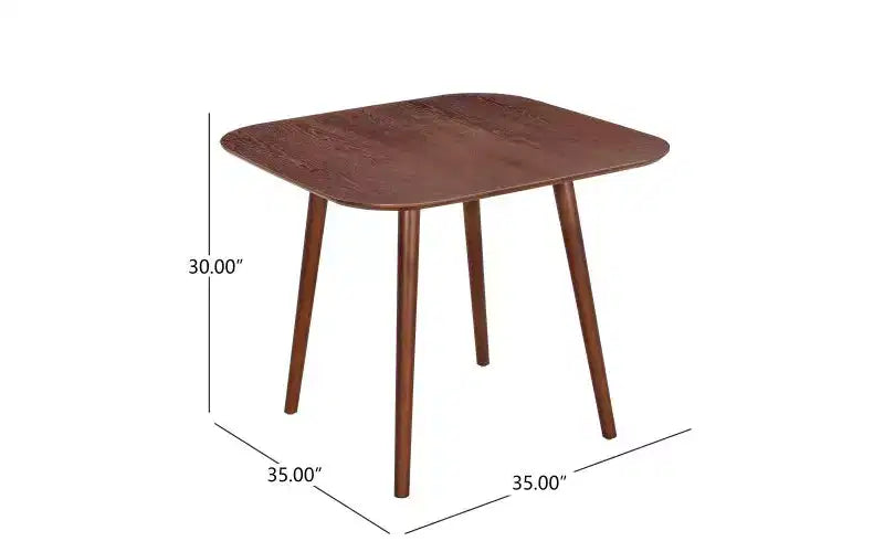 Table de cuisine en bois massif TUYOHW pour 2 à 4 personnes, table à manger carrée de 89 cm avec pieds évasés coniques, table minimaliste pour salon, appartement, petits espaces