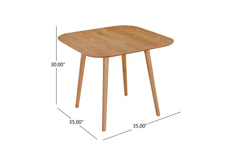 Table de cuisine en bois massif TUYOHW pour 2 à 4 personnes, table à manger carrée de 89 cm avec pieds évasés coniques, table minimaliste pour salon, appartement, petits espaces