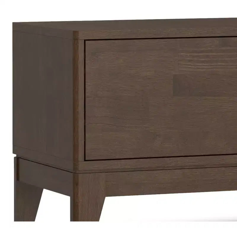 Meuble TV bas moderne du milieu du siècle en bois massif Pearson de 72 pouces de large pour téléviseurs jusqu'à 80 pouces