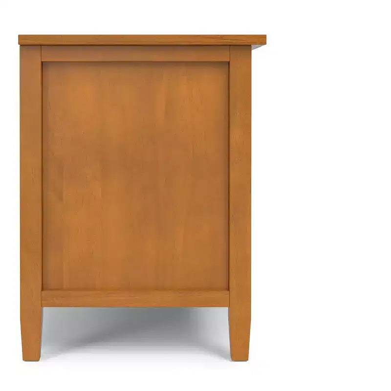 Meuble TV bas moderne du milieu du siècle en bois massif de 183 cm de large Noelle, en noyer, pour téléviseurs jusqu'à 80 pouces