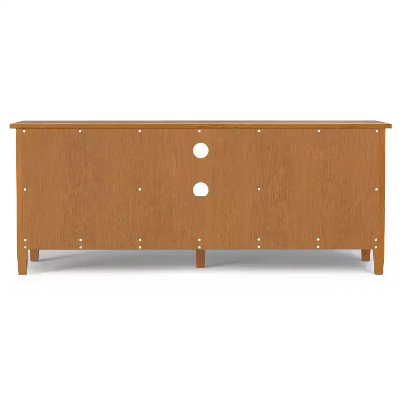 Meuble TV bas moderne du milieu du siècle en bois massif de 183 cm de large Noelle, en noyer, pour téléviseurs jusqu'à 80 pouces