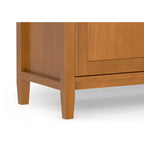 Meuble TV bas moderne du milieu du siècle en bois massif de 183 cm de large Noelle, en noyer, pour téléviseurs jusqu'à 80 pouces