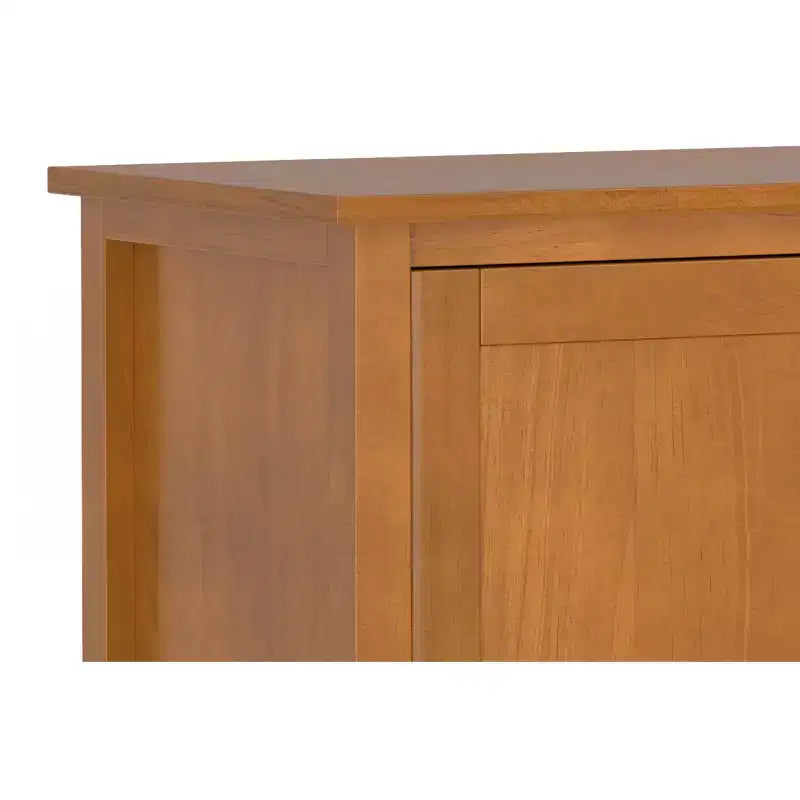 Meuble TV bas moderne du milieu du siècle en bois massif de 183 cm de large Noelle, en noyer, pour téléviseurs jusqu'à 80 pouces