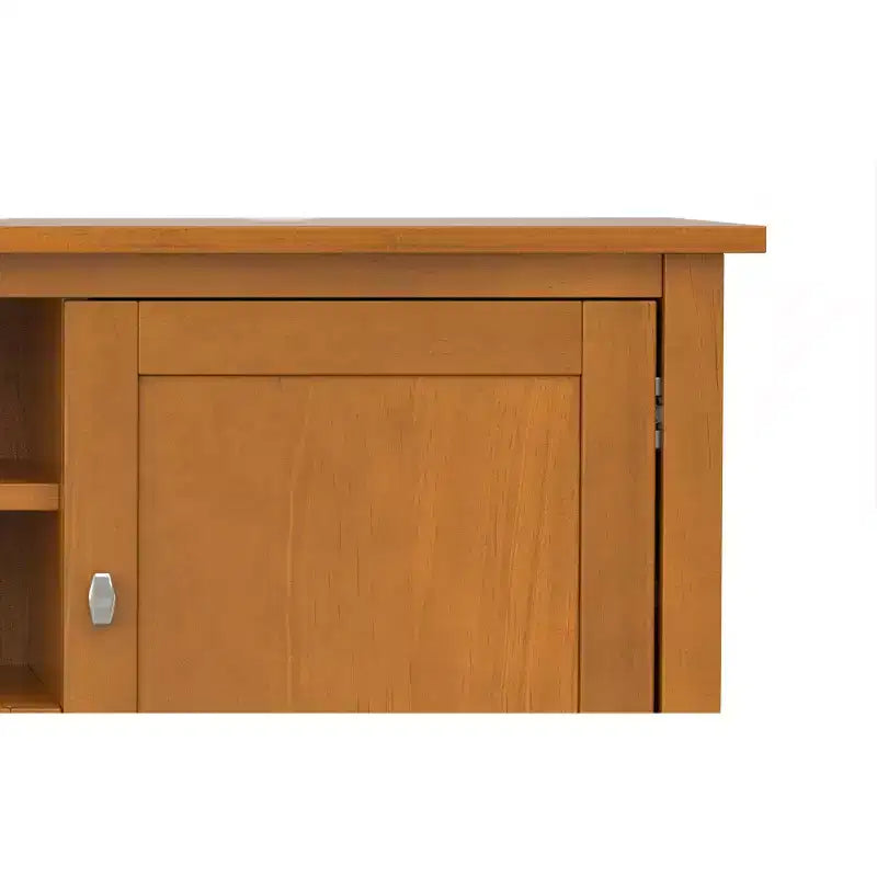 Meuble TV bas moderne du milieu du siècle en bois massif de 183 cm de large Noelle, en noyer, pour téléviseurs jusqu'à 80 pouces