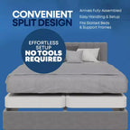 Continental Sleep, Sommier Tapissier à Surface Solide Taille Queen, Silencieux et Anti-Bruit, Sommier 2 Pièces sous Matelas, Blanc