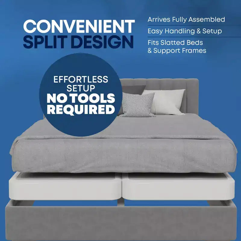 Continental Sleep, Sommier Tapissier à Surface Solide Taille Queen, Silencieux et Anti-Bruit, Sommier 2 Pièces sous Matelas, Blanc