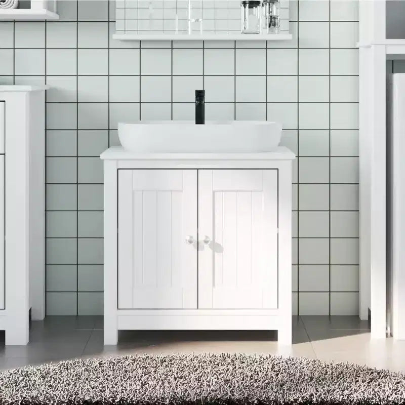 vidaXL Meuble sous-vasque BERG pour salle de bain Armoire de toilette en pin massif