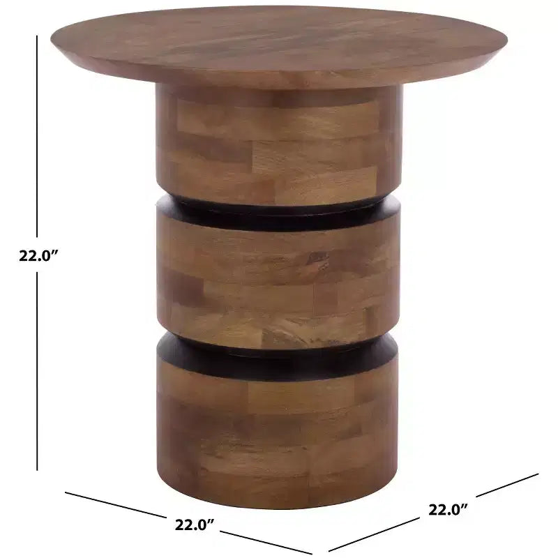 Table d'appoint ronde Zorro - ACC3254 - Noyer - Safavieh