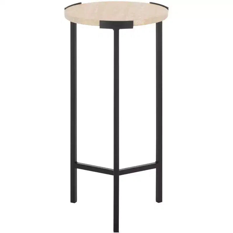 Abama Marble Side Table - ACC5516 - Ivory/Black - Safavieh
