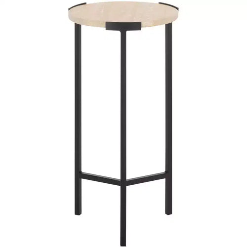 Abama Marble Side Table - ACC5516 - Ivory/Black - Safavieh