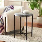 Table d'appoint ronde Gustavia - ACC9805 - Marbre gris/noir - Safavieh
