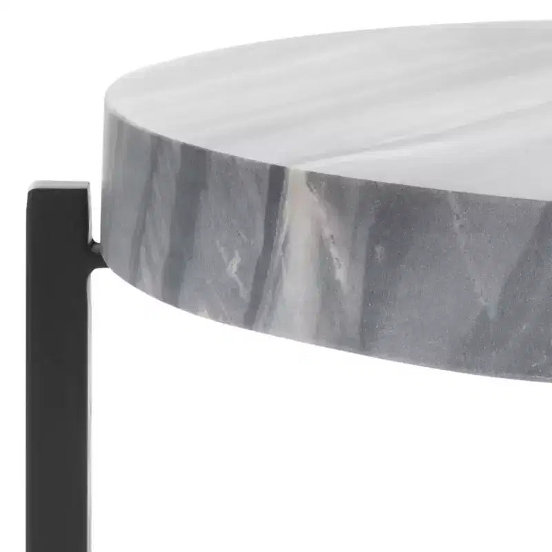 Table d'appoint ronde Gustavia - ACC9805 - Marbre gris/noir - Safavieh