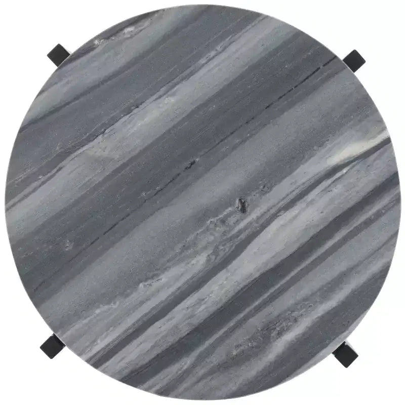 Table d'appoint ronde Gustavia - ACC9805 - Marbre gris/noir - Safavieh