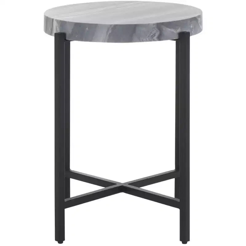 Table d'appoint ronde Gustavia - ACC9805 - Marbre gris/noir - Safavieh