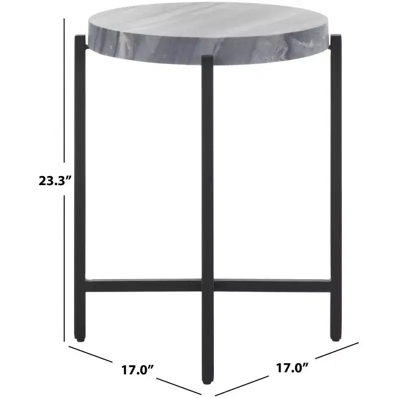 Table d'appoint ronde Gustavia - ACC9805 - Marbre gris/noir - Safavieh