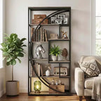 MAYEERTY 6-Tier Tall Open Storage Bookshelf, Space-Optimizing Display Rack for Home
