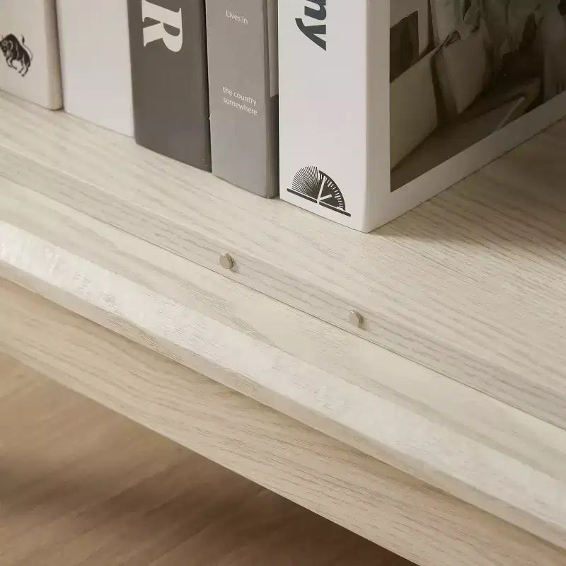 Vitrine illuminée VIYET 44, Présentoir en MDF blanc et verre avec portes en verre trempé et étagères réglables (Fond miroir, Ampoule incluse)