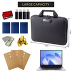 Boîte à documents ignifuge avec serrure, coffre-fort étanche et ignifuge pour documents, mallette de rangement portable pour documents importants
