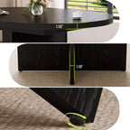 Table à manger ronde extensible de 43,3'' à 59'' pour 4 à 8 personnes, Table à manger ovale de cuisine moderne avec rallonges amovibles, Table de salle à manger, cuisine