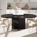 Table à manger ronde extensible de 43,3'' à 59'' pour 4 à 8 personnes, Table à manger ovale de cuisine moderne avec rallonges amovibles, Table de salle à manger, cuisine