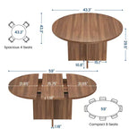 Table à manger ronde extensible de 43,3'' à 59'' pour 4 à 8 personnes, Table à manger ovale de cuisine moderne avec rallonges amovibles, Table de salle à manger, cuisine