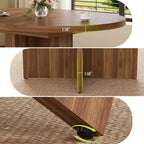 Table à manger ronde extensible de 43,3'' à 59'' pour 4 à 8 personnes, Table à manger ovale de cuisine moderne avec rallonges amovibles, Table de salle à manger, cuisine