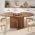 Table à manger ronde extensible de 43,3'' à 59'' pour 4 à 8 personnes, Table à manger ovale de cuisine moderne avec rallonges amovibles, Table de salle à manger, cuisine