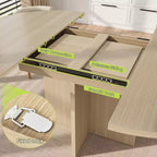 Table à manger ronde extensible de 43,3'' à 59'' pour 4 à 8 personnes, Table à manger ovale de cuisine moderne avec rallonges amovibles, Table de salle à manger, cuisine