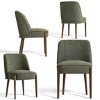 Ensemble de salle à manger moderne 5 pièces pour 4 personnes, table ronde anthracite avec 4 chaises de salle à manger rembourrées avec pieds en bois pour salle à manger ou ferme-Panipeachy