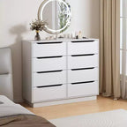 Large wooden storage cabinet with 8 drawers, suitable for bedroom, living room, or entryway