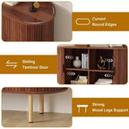 Bahut Mid-Century Moderne avec Portes Coulissantes, Buffet de Rangement d'Appoint de 120 cm pour Entrée, Salon ou Rangement de Cuisine