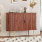 Mid-Century Modern Sideboard Cabinet with Sliding Doors, 47 Accent Storage Buffet for Entryway, Living Room, or Kitchen Organization