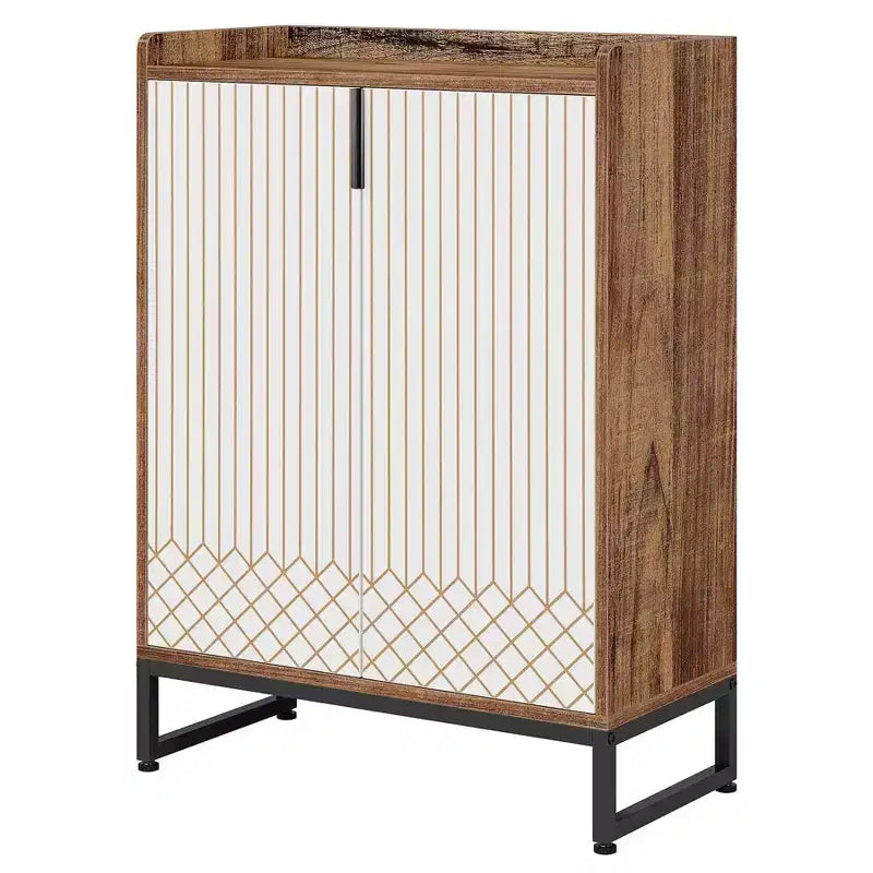 Meuble à chaussures moderne avec portes, étagère à chaussures moderne à 5 niveaux