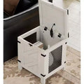 Small Space Side Table, Lift Top End Table, Rustic Nightstand with Storage Cabinet & Lock