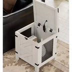 Small Space Side Table, Lift Top End Table, Rustic Nightstand with Storage Cabinet & Lock