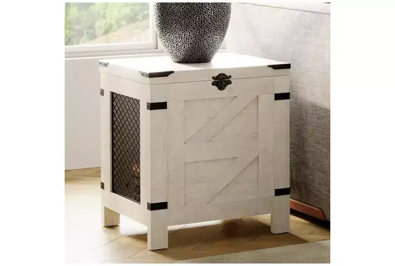 Petite table d'appoint pour espaces restreints, Table d'appoint relevable, Table de chevet rustique avec armoire de rangement et serrure