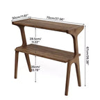 MAYEERTY Table d'appoint en bois massif, table de chevet à 2 niveaux avec étagère de rangement