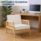 Fauteuil d'appoint moderne CuisinSmart de style Mid-Century avec accoudoirs en rotin, chaise longue rembourrée d'une capacité de 136 kg pour salon, chambre à coucher, coin lecture