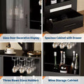 Wine cabinets, with glass doors, wine cup holders, drawers, and ample storage space - suitable for homes, kitchens, dining rooms, and living rooms