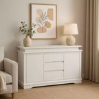 Table de chevet MAYEERTY blanche à 5 tiroirs, commode de style ferme avec port de chargement USB, table d'appoint moderne pour chambre à coucher