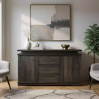 Table de chevet MAYEERTY blanche à 5 tiroirs, commode de style ferme avec port de chargement USB, table d'appoint moderne pour chambre à coucher