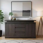 Table de chevet MAYEERTY blanche à 5 tiroirs, commode de style ferme avec port de chargement USB, table d'appoint moderne pour chambre à coucher