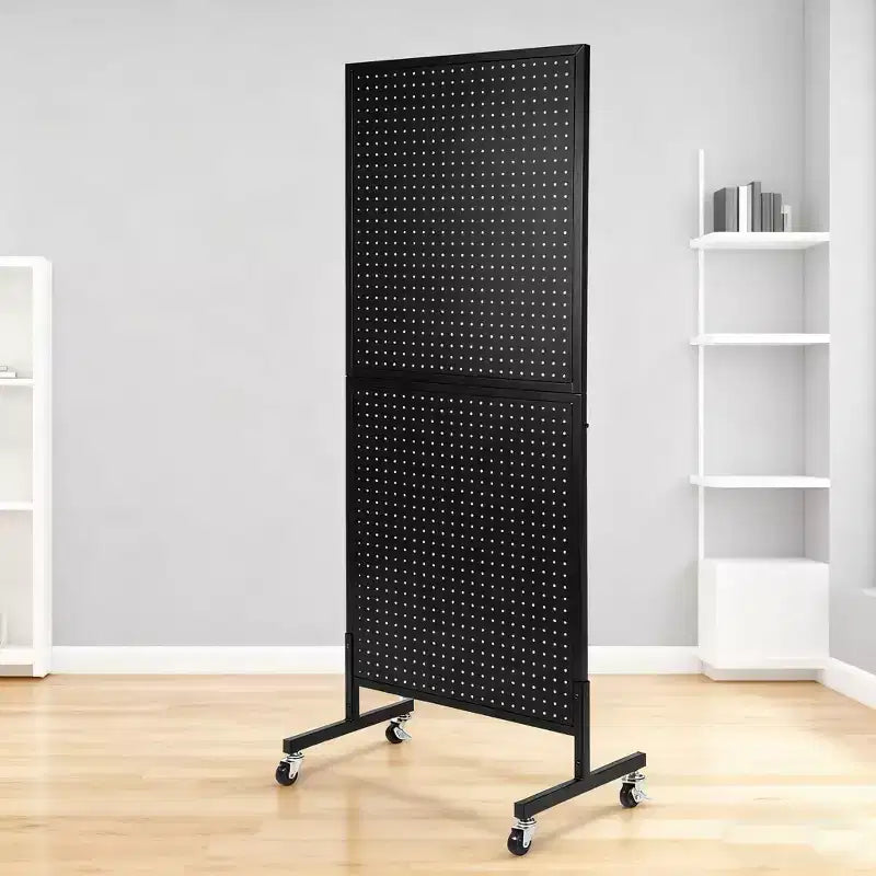 COZONY Présentoir sur pied perforé de 60 cm avec 10 crochets, panneau perforé en métal robuste avec base en T pour la vente au détail, les salons d'artisanat, les magasins d'outils