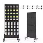 COZONY 2'5' Standing Pegboard Display Rack with 10 Hooks, Heavy-Duty Metal Floor Peg Board with T-Base for Retail, Craft Shows, Tool Shops
