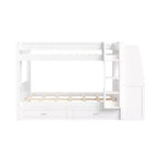 Lit superposé pleine grandeur avec bureau et rangement, lit superposé en bois peu encombrant avec étagères et lit gigogne.