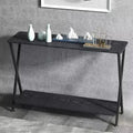Narrow Entryway Console Table with Shelves - 41.3 Inch Farmhouse Sofa Table, 2-Tier Rustic Brown Table for Behind Couch